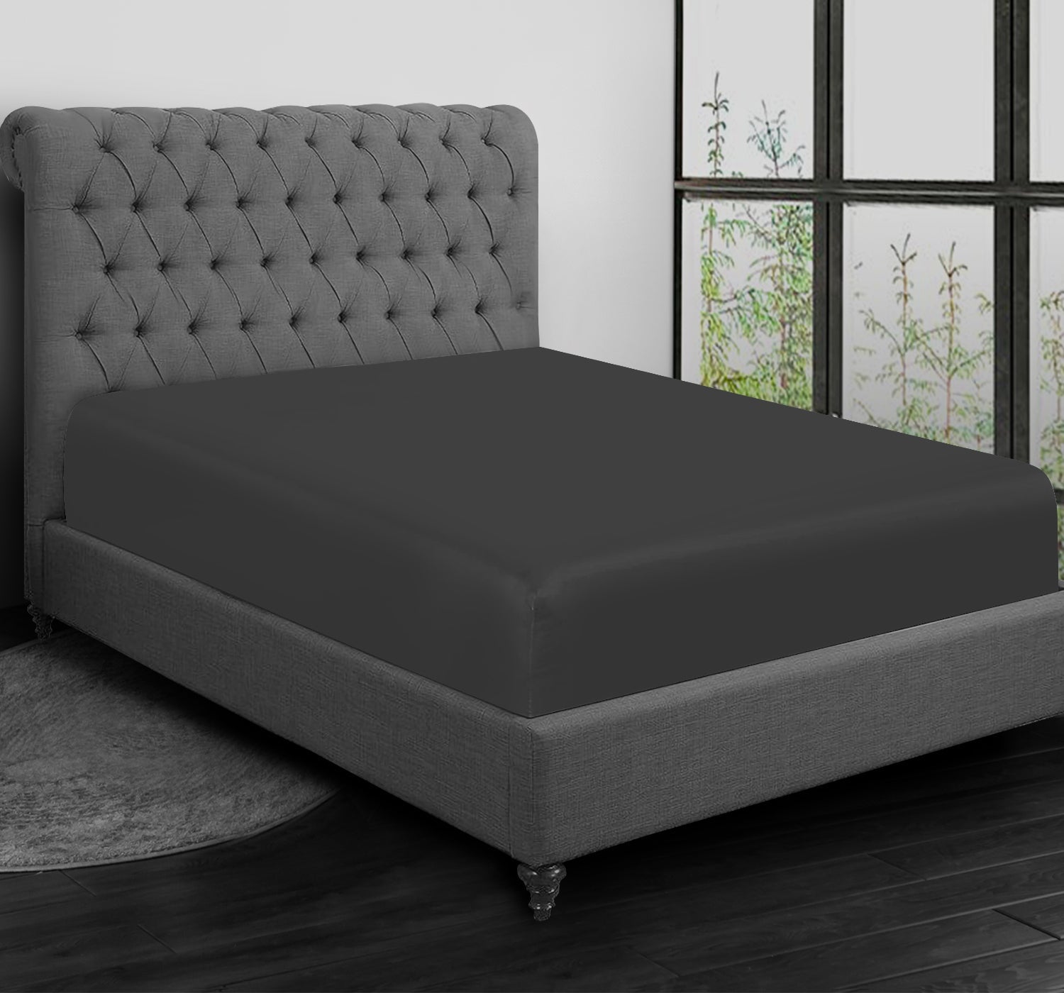 Fitted SheetCharcoal Grey Pamposh